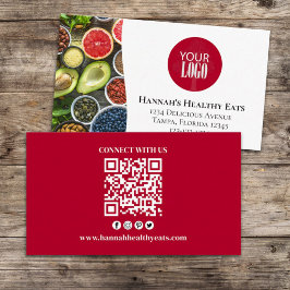 Cartão De Visita Conecte-se conosco | Código QR Logotipo simples Fo
