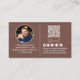 Cartão De Visita Conecte-se Conosco Código Qr Mídia Social Logotipo