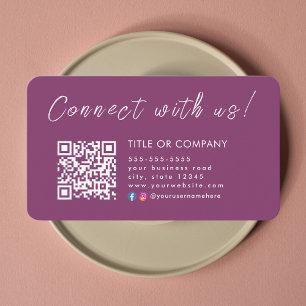 Cartão De Visita Conecte-se conosco Instagram Código Qr do Facebook