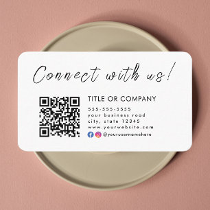 Cartão De Visita Conecte-se conosco Instagram Código Qr do Facebook