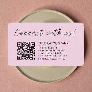Cartão De Visita Conecte-se conosco Instagram Código Qr do Facebook