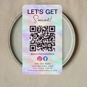Cartão De Visita Conecte-se conosco Instagram Opal Iridescente do F