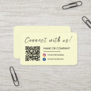 Cartão De Visita Conecte-se conosco Qr Code Instagram Groovy no Fac