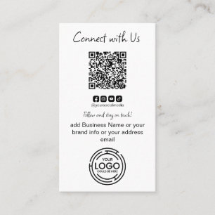 Cartão De Visita Conexão simples com a empresa comercial Qr Code do
