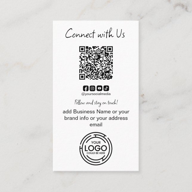 Cartão De Visita Conexão simples com a empresa comercial Qr Code do (Frente)
