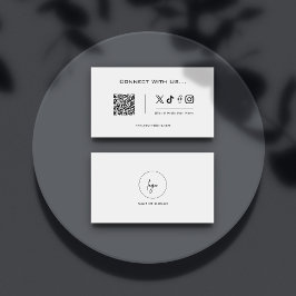 Cartão De Visita Conexão simples com o logotipo de código QR de míd
