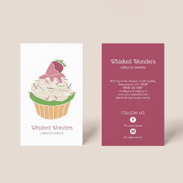 Cartão De Visita Confeiteiro de Padaria de Cupcake