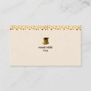 Cartão De Visita Confete Dourado Elegante sobre Bege