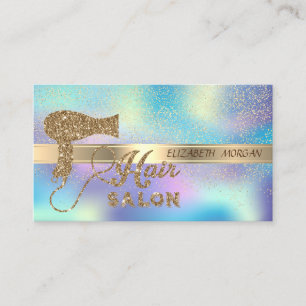 Cartão De Visita Confete Dourado, Holográfico, Spray de Cabelo Bril