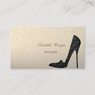 Cartão De Visita Confetti Dourado Elegante moderno, saltos altos