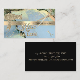 Cartão De Visita Confetti Elegante, Tesoura, Secador de Cabelo, Tin