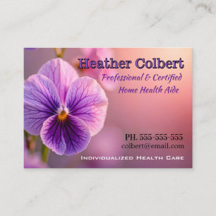 Cartão De Visita Confidente da Purple Passion Cuidador