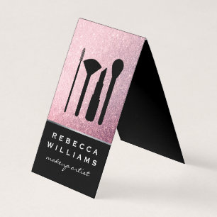 Cartão De Visita Conjunto de Maquiagem Linear Cor-de-Rosa Escuro El