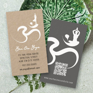 Cartão De Visita Conjunto de Silhuetas de Caligrafia Om de Yoga Zen