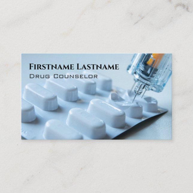 Cartão De Visita Conselheiro do Álcool Medicamentoso Psicoterapeuta (Frente)