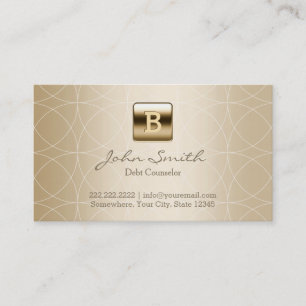 Cartão De Visita Conselheiro Dourado luxuoso do débito do monogram