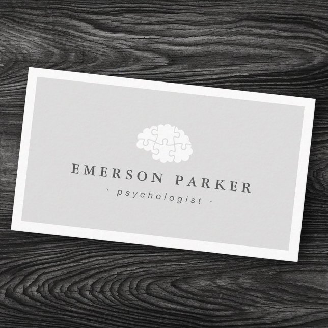 Cartão De Visita Conselheiro psiquiatra da cinza leve (Light gray psychologist psychiatrist counselor business card)
