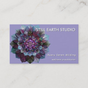 Cartão De Visita Conselho das Folhas   Arte Mandala P&B