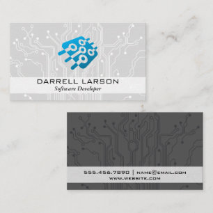 Cartão De Visita Conselho de Circuito Logotipo técnico do microch