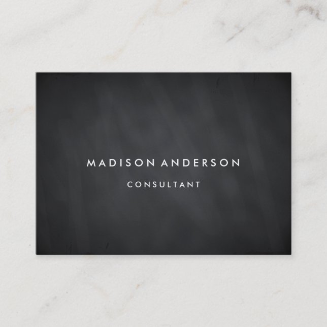 Cartão De Visita Conselho de giz preto Elegante profissional (Frente)
