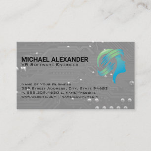 Cartão De Visita Conselho do circuito do computador   VR Headset Te