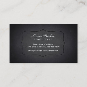 Cartão De Visita Conselho Preto Vintagem Sutil De Madeira Elegante