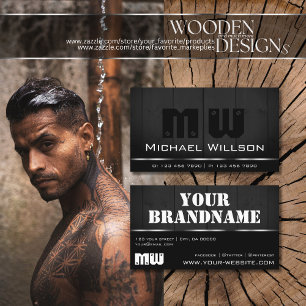 Cartão De Visita Conselhos De Madeira Preta Grãos De Madeira Preta 