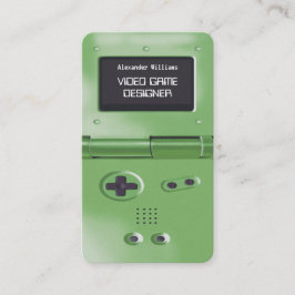 Cartão De Visita Console de Jogos Retro Verde Estilo Designer de Jo