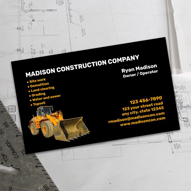 Cartão De Visita Construção | Contratante (Criador carregado)