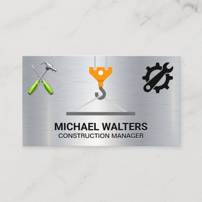 Cartão De Visita Construção da grua Winch | Ferramentas de construç (Frente)