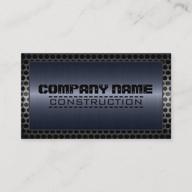 Cartão De Visita Construção de borda metálica Aço elegante aparênci (Frente)