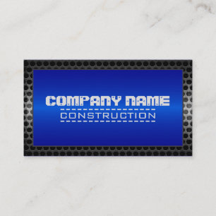 Cartão De Visita Construção de borda metálica aço elegante nº 