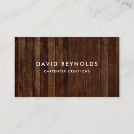 Cartão De Visita Construção de carpintaria de madeira