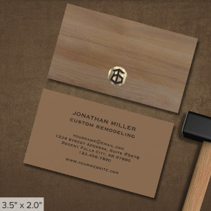 Cartão De Visita Construção de carpintaria de madeira na moda