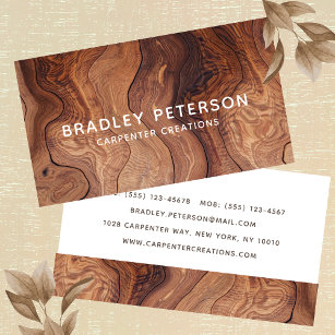 Cartão De Visita Construção de carpintaria de madeira na moda Moder
