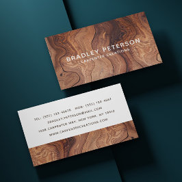 Cartão De Visita Construção de carpintaria de madeira na moda Moder