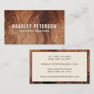 Cartão De Visita Construção de carpintaria de madeira na moda Moder