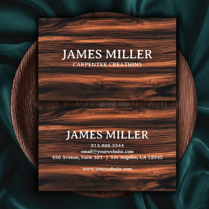 Cartão De Visita Construção de Carpintaria de Madeira Profissional 
