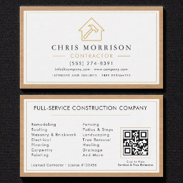 Cartão De Visita Construção de edifícios Madeira Dourada branca Cód