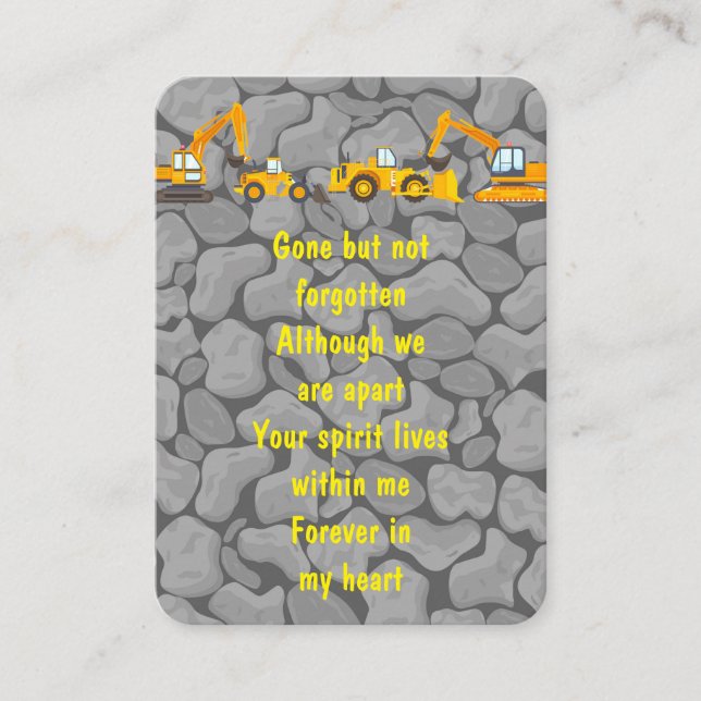 Cartão De Visita Construção de Equipamento Pesado de Oração Fotográ (Frente)