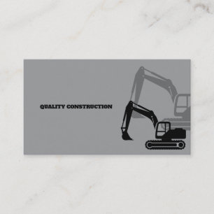 Cartão De Visita Construção de equipamento pesado monocromático