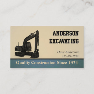 Cartão De Visita Construção de escavador