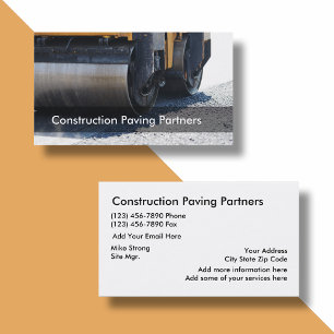 Cartão De Visita Construção de Pavimentação