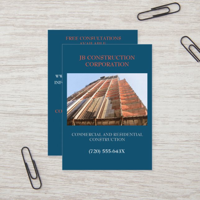 Cartão De Visita Construção do Consultor Remodel do Desenvolvedor (Frente/Verso In Situ)