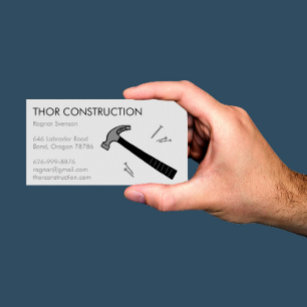 Cartão De Visita Construção Handyman Remodel Hammer e Unhas Legal