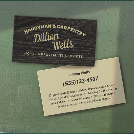 Cartão De Visita Construção Madeira de carpintaria-escura