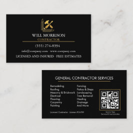 Cartão De Visita Construção Moderna de Edifícios Dourado & Preto