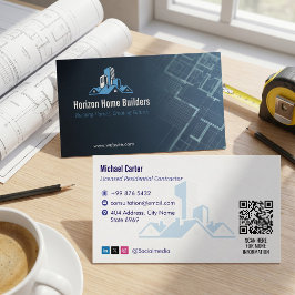 Cartão De Visita Construção Residencial | Darkblue Drafter