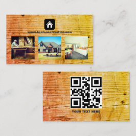 Cartão De Visita construções de madeira para agentes imobiliários