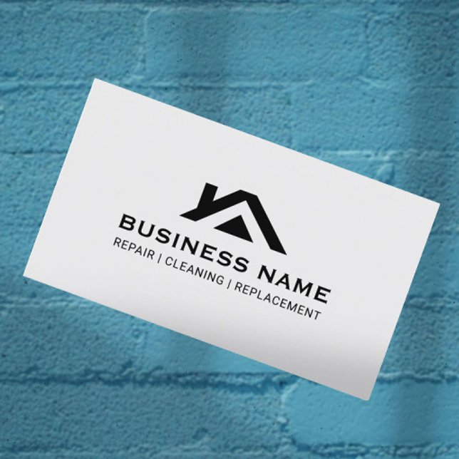 Cartão De Visita Construction House Roof Logo Real Estate (Criador carregado)